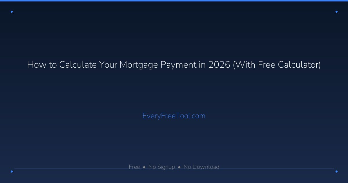 How to Calculate Your Mortgage Payment in 2026 (With Free Calculator ...