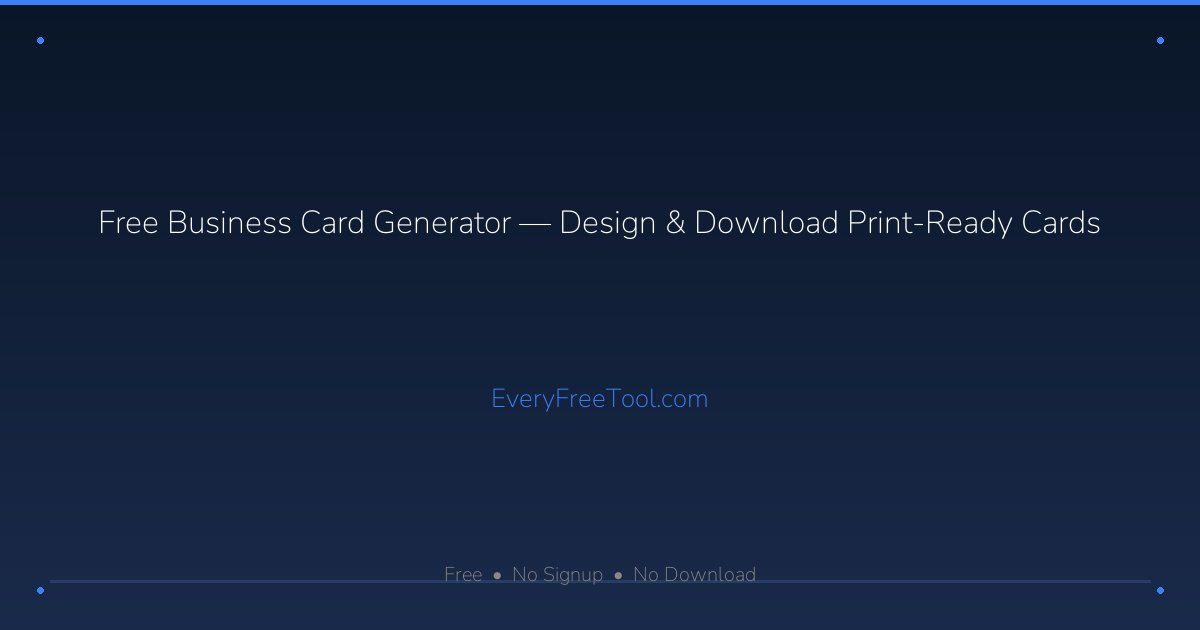 Free Business Card Generator — Design & Download Print-Ready Cards ...