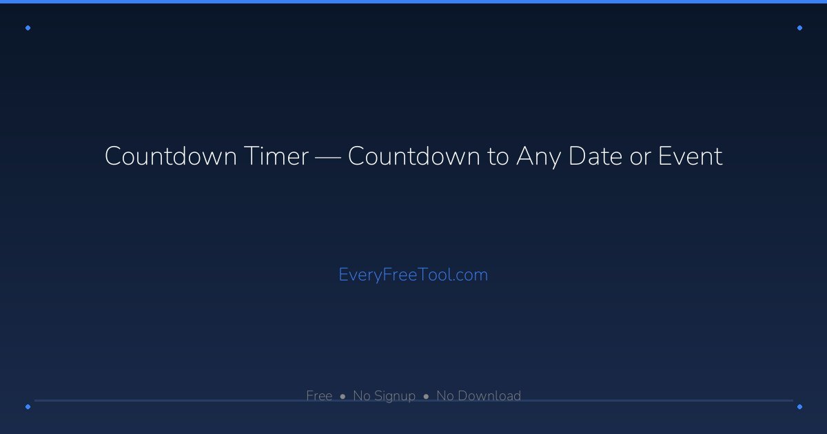 event countdown timer - javascript - sitepoint forums... Countdown Timer — Countdown to Any Date or Event | EveryFreeTool