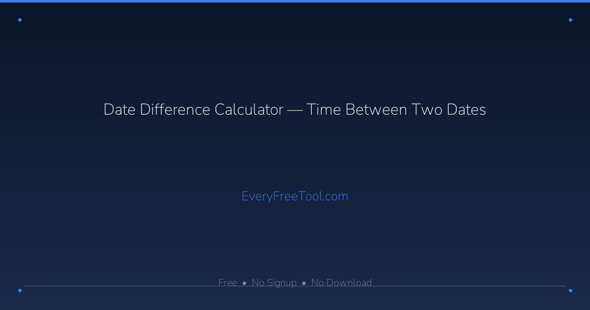 Daste Math Date Difference Calculator — Time Between Two Dates | EveryFreeTool