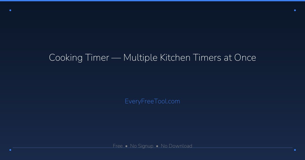 Cooking Timer — Multiple Kitchen Timers at Once | EveryFreeTool