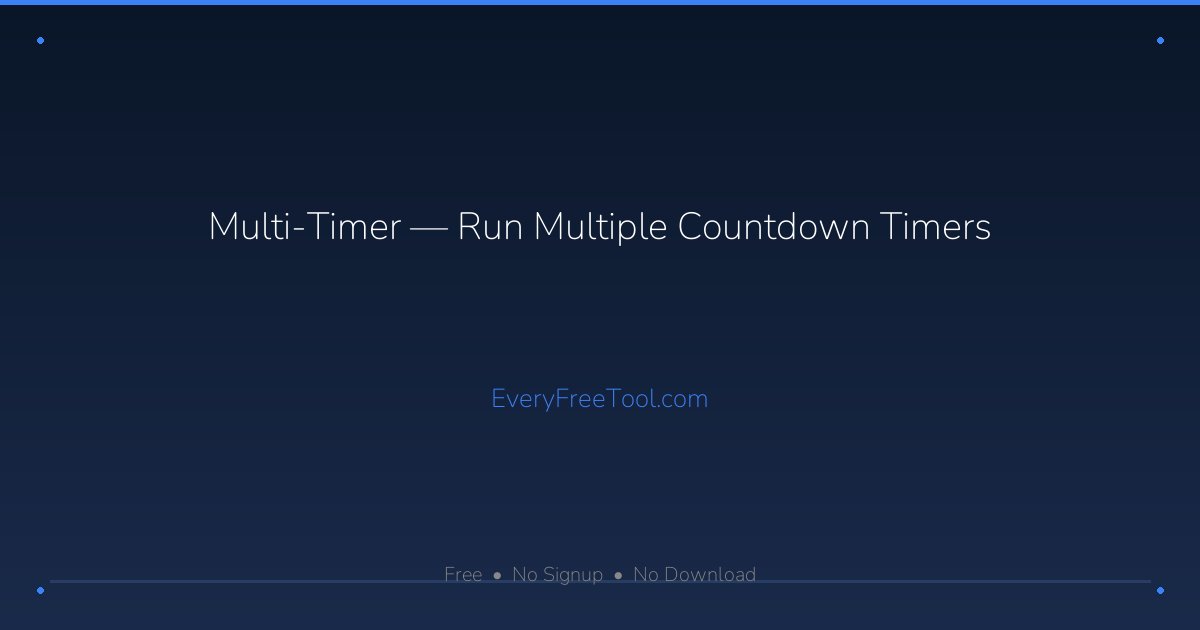 Multi-Timer — Run Multiple Countdown Timers | EveryFreeTool