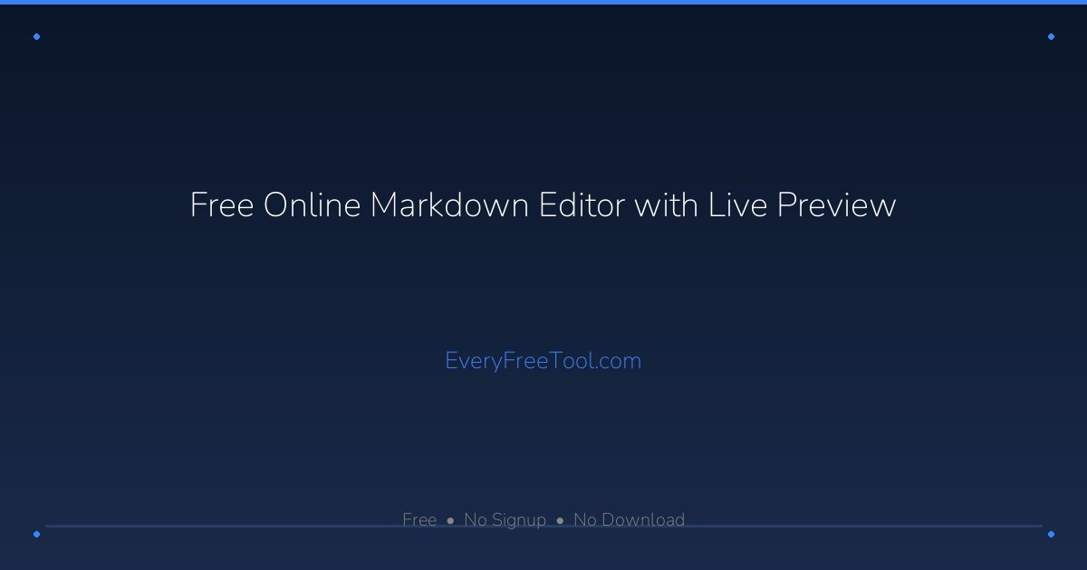 Free Online Markdown Editor with Live Preview | EveryFreeTool